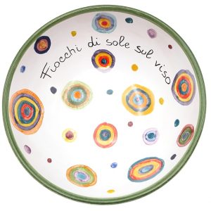 Ciotola in ceramica con palle colorate